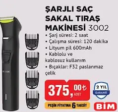 REXON ŞARJLI SAÇ SAKAL TIRAŞ MAKİNESİ 3002